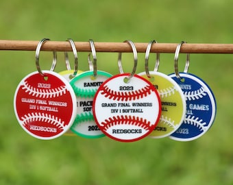 Personlig softball akryl nyckelring bagtag