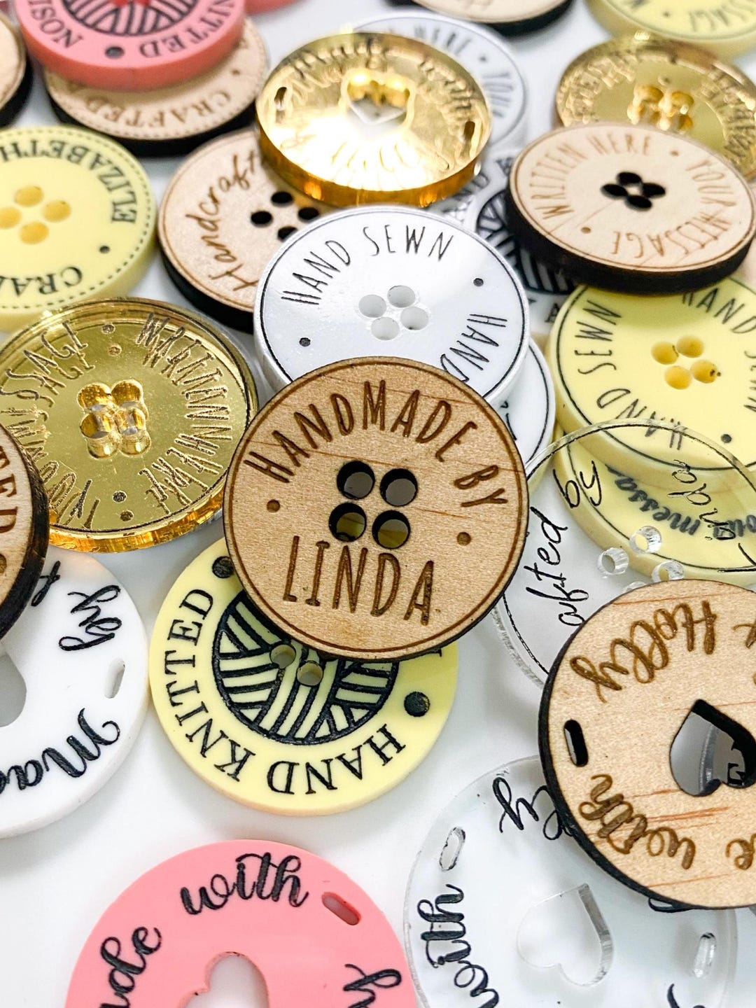Custom Engraved Wood Buttons - Etsy
