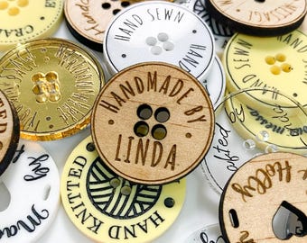 Custom Engraved Wood Buttons