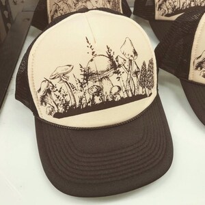 Mushroom Trucker Hat Meadow Foray various options