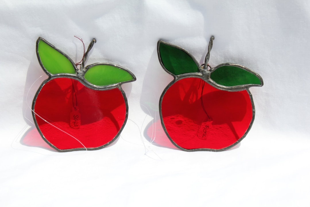 Stained Glass Apple Suncatcher Teacher Gift Apple Etsy