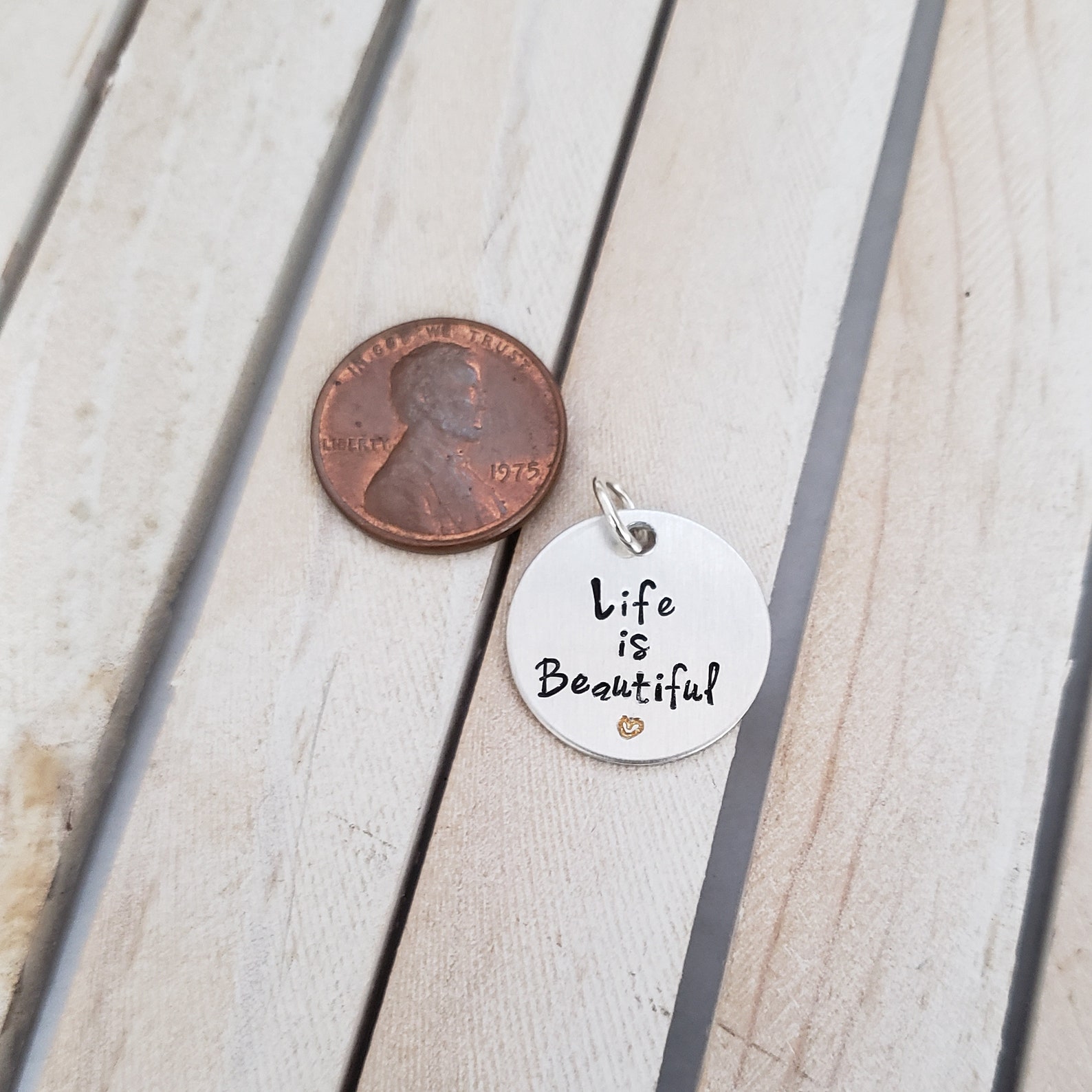 Life is beautiful charm pendant Etsy
