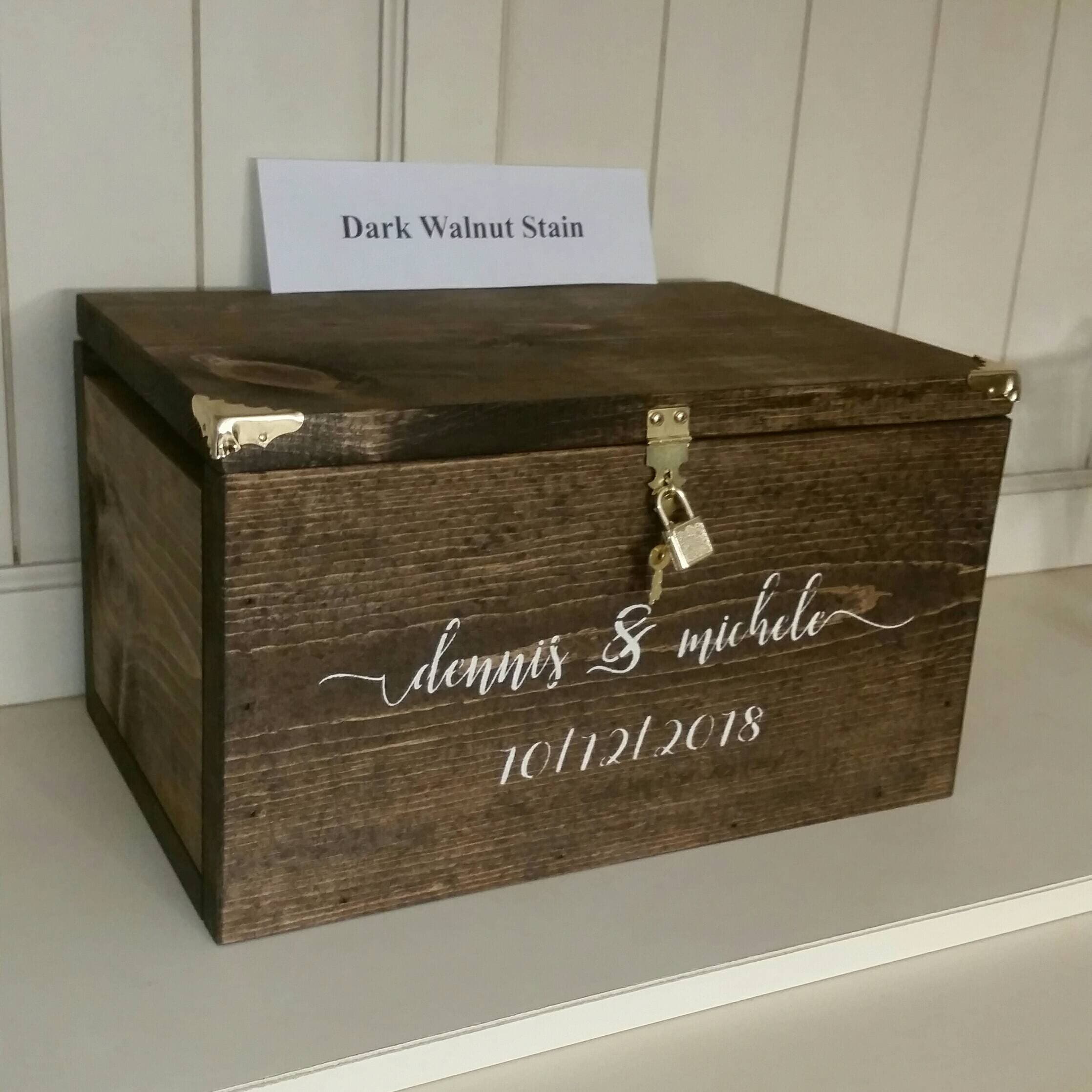 Personalized Wedding Card Box With Engraved Heart Xlarge Etsy