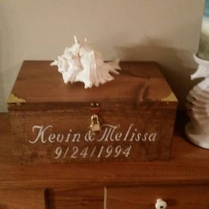 Wedding Card Box Medium Rustic Wedding Card Box Gift Card Box Keepsake Box Personalized Wedding card Box image 4