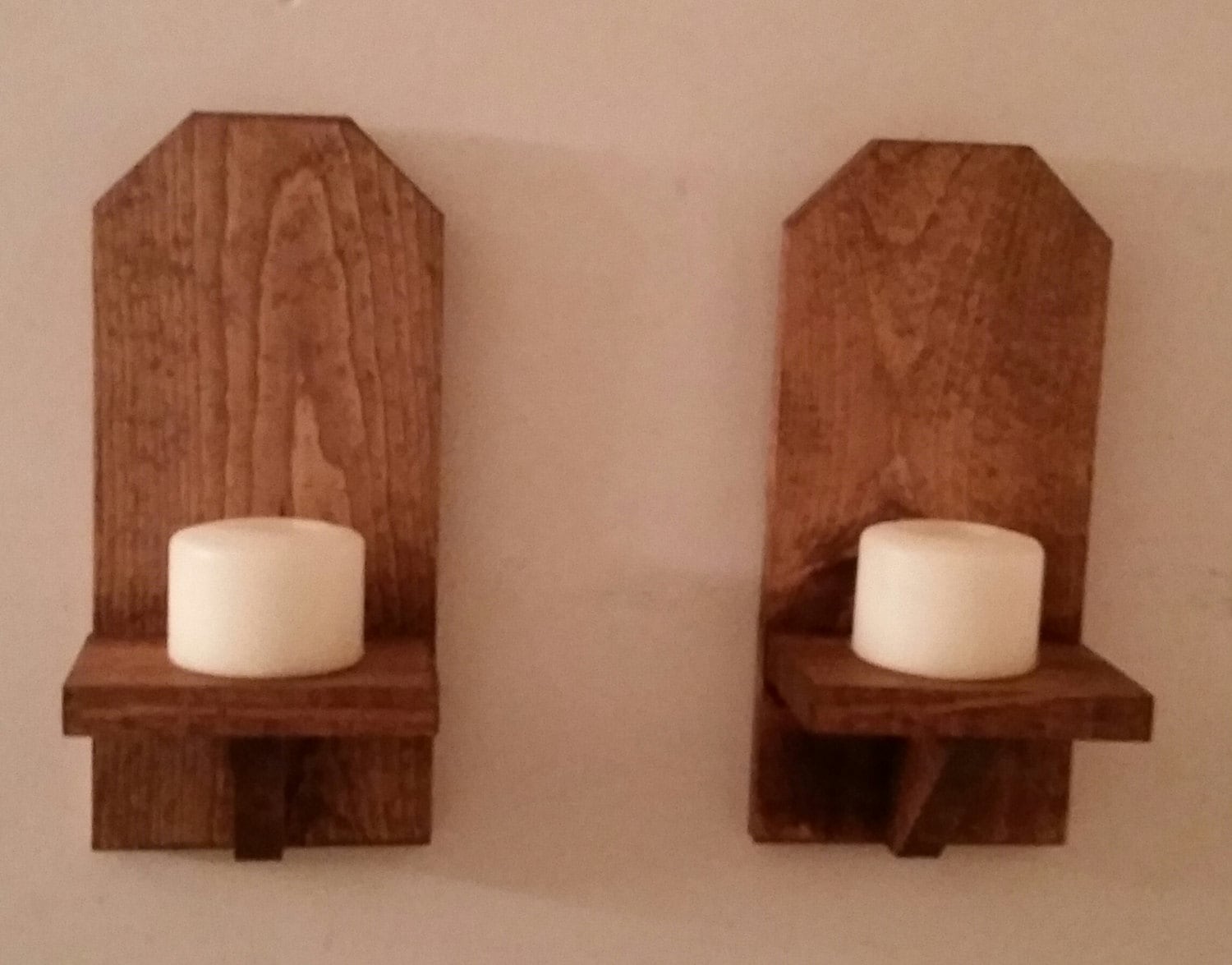Rustic Wood Wall Sconce (Pair) // 12 Wall Sconce // Shelf // Wall Decor