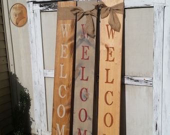 Welcome Sign - Tall Welcome Sign - 6 Feet Tall Welcome Sign - Custom Made Signs - Leaning Signs