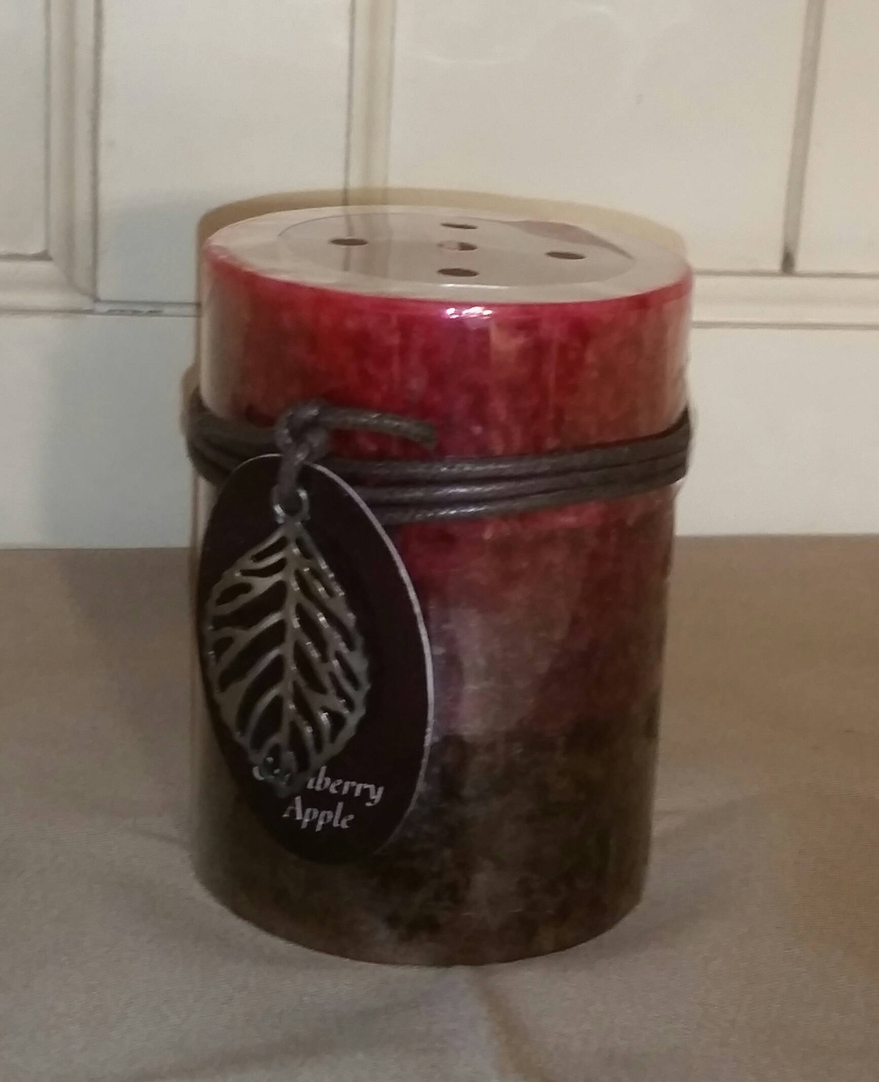 Cranberry Apple Pillar Candle 3 x 4