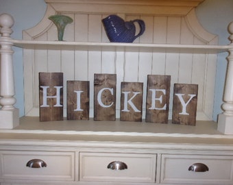 Large Personalized Block Letters - Custom Wood Letter Blocks - Shelf Sitter Signs - Farmhouse Letters