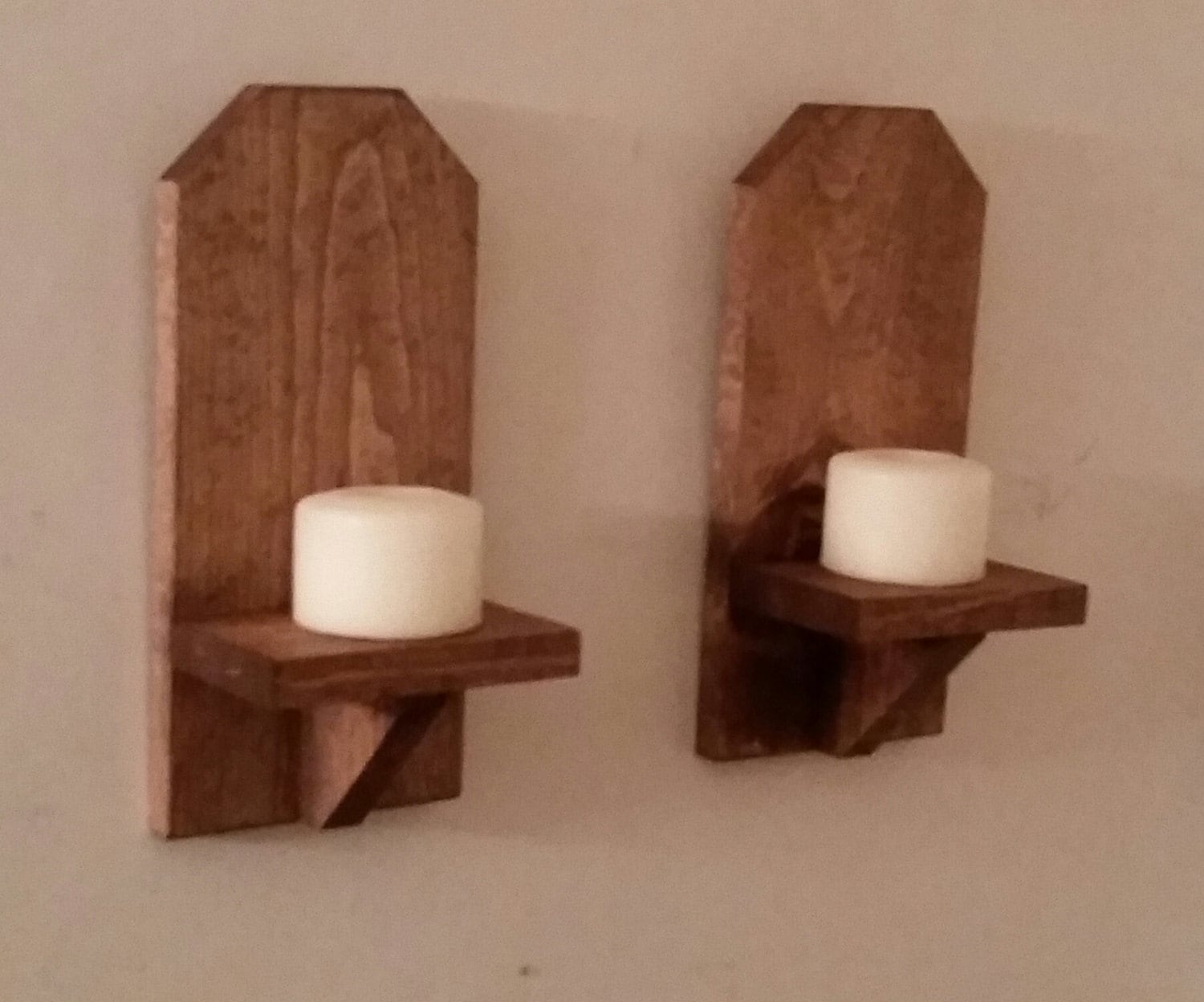 Rustic Wood Wall Sconce (Pair) // 12 Wall Sconce // Shelf // Wall Decor