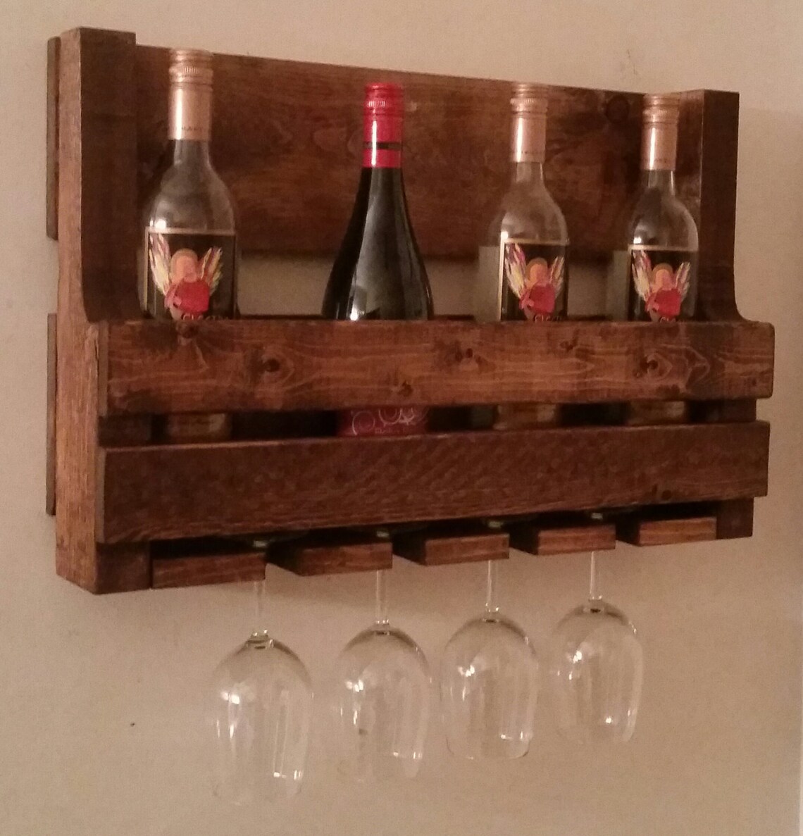 Rustic Pallet Wine Rack // Pallet Wine Rack // Liquor Etsy