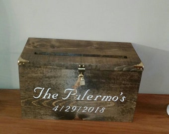 Personalized Wedding Card Box - Rustic Wedding Card Box - Gift Card Box