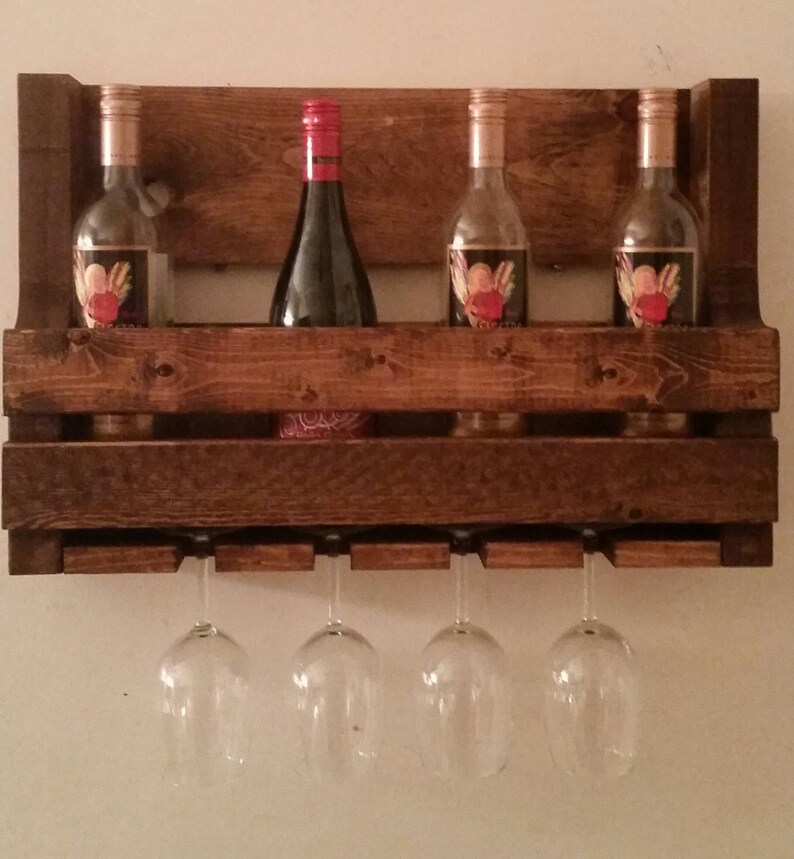 Rustic Pallet Wine Rack // Pallet Wine Rack // Liquor Etsy