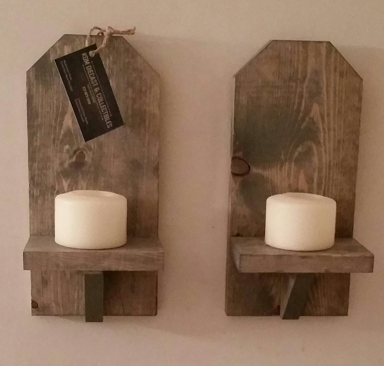 Rustic Wood Wall Sconce (Pair) // 12 Wall Sconce // Shelf ... on Wooden Wall Sconce Shelf Decorating id=36693