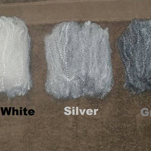 12&quot; Choose Gray, White, Silver or Black Afro Puff Bulk Human Hair