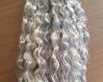 22' inch Silver Gray Wavy Hair Bulk Braiding Extensions 4oz