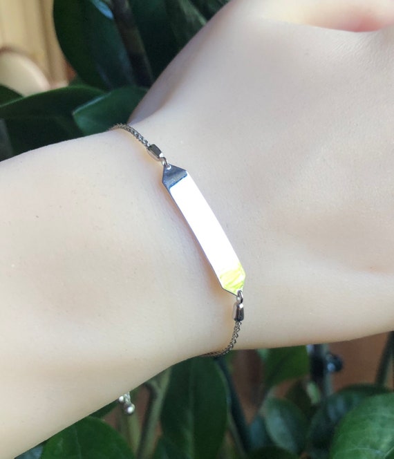 White gold id bracelet discount