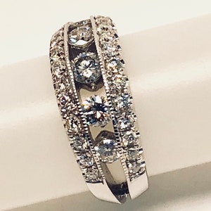 14K White Gold Diamond Band