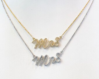 14K Lady’s Diamond Mrs. Necklace