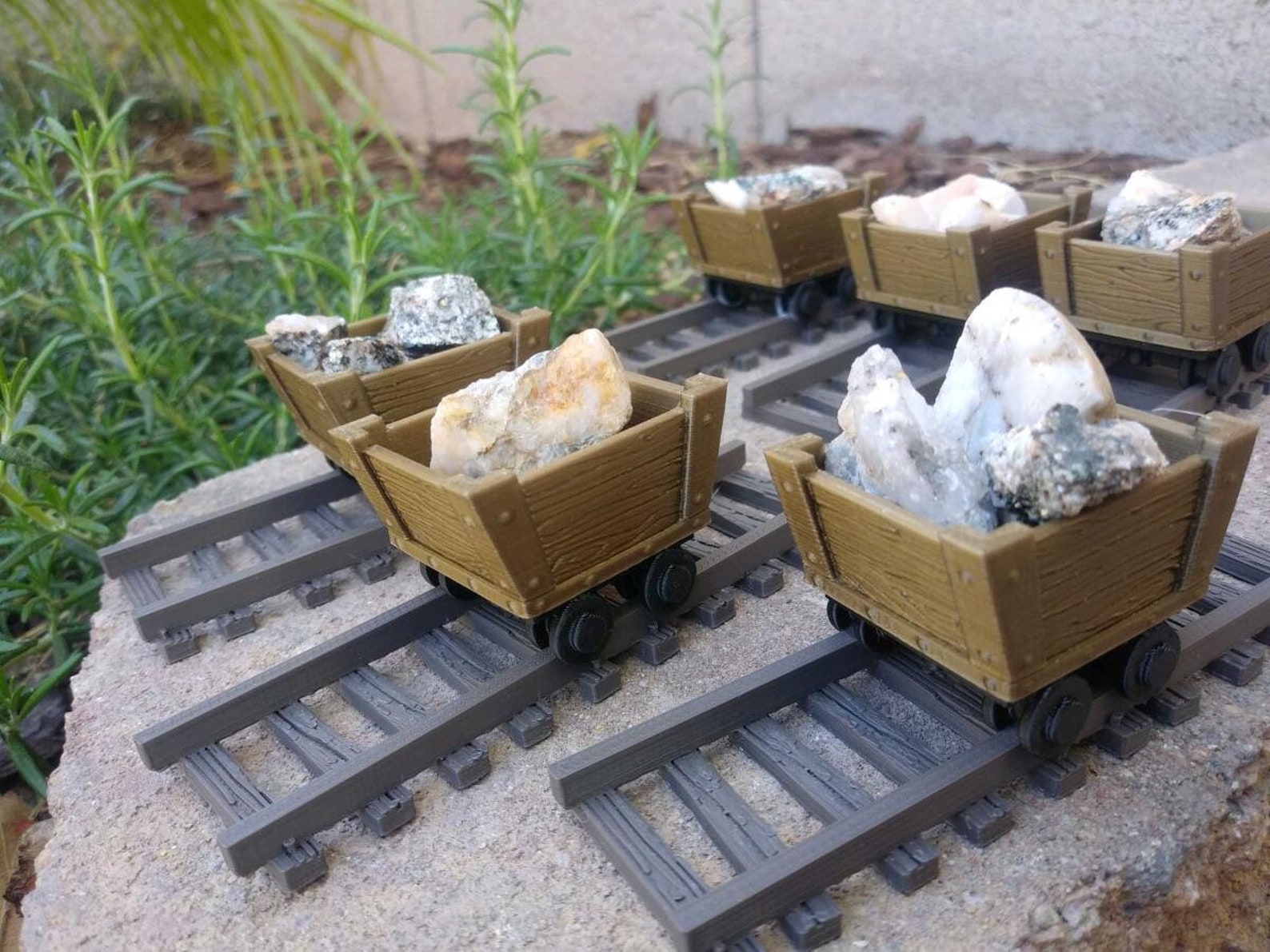 Mine Cart with Ore and REAL GOLD Displays Etsy