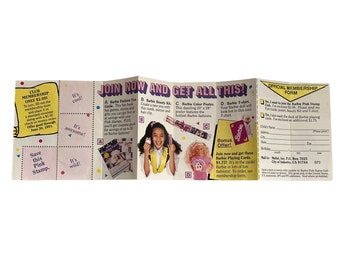 90s Barbie Pink Stamps Club Flyer Brochure