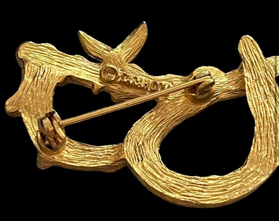 Sarah Coventry Initial B Brooch Bamboo Goldtone - image 3