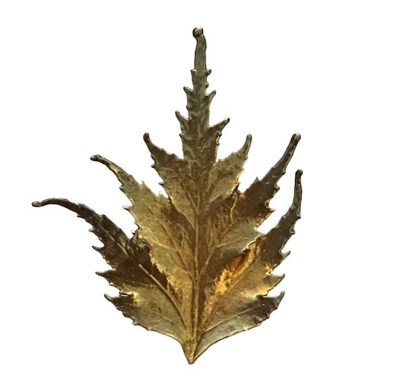 Real Sycamore Leaf Pin Gold Dipped