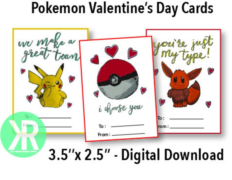 Pokemon Valentine S Day Cards Pokemon Pikachu Etsy
