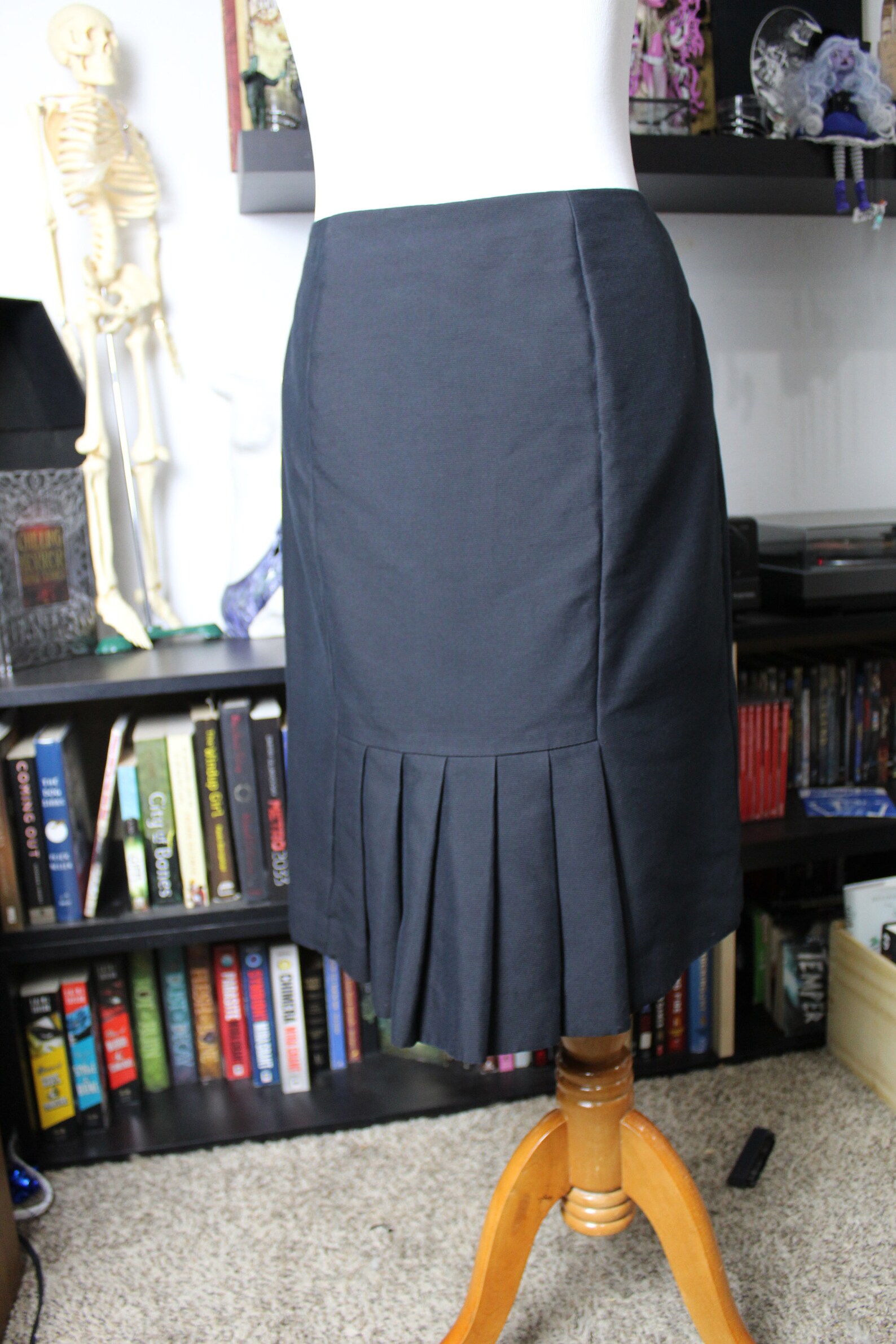 Vintage Kick Pleat Unique Textured High Waisted Skirt Ann Etsy