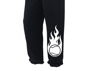 sweatpants with flames