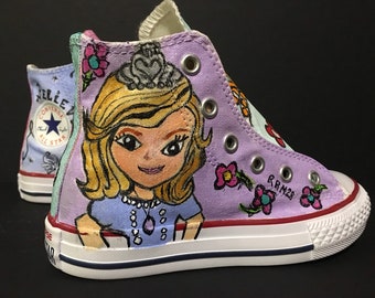 Princess Sofia Sneakers Hand Painted Converse