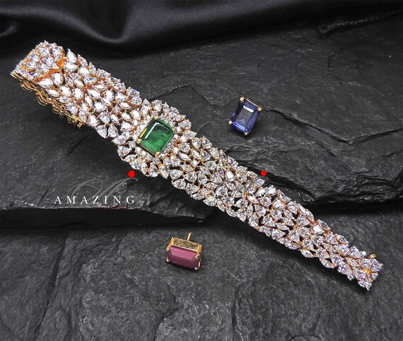 Buy Silver Swarovski Studded Bracelet cubic Zirconia Bracelet