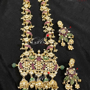 Silver Set ,parrot Design Polki Set ,moissanite Polki Jewelery ,indian Traditional Wedding ...