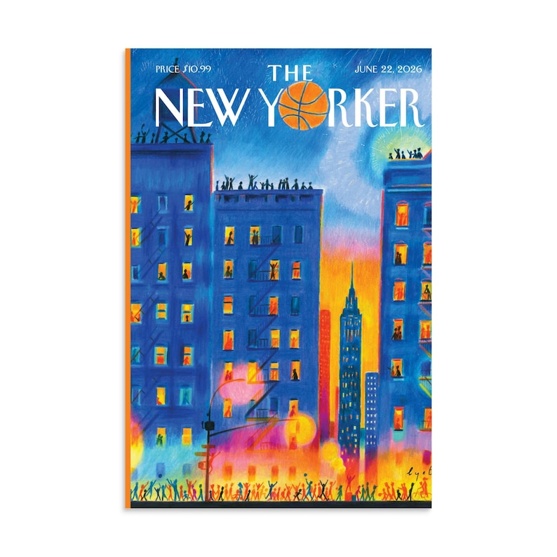 NY Knicks Poster - The New Yorker Magazine Cover June 22 2026