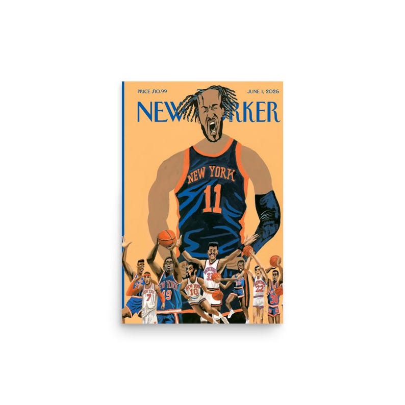 NY Knicks Poster - The New Yorker Magazine Cover June 2026
