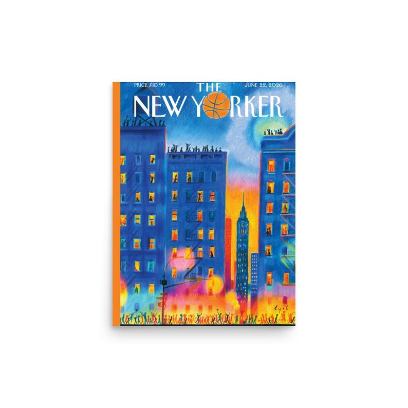 NY Knicks Poster - The New Yorker Magazine Cover June 22 2026