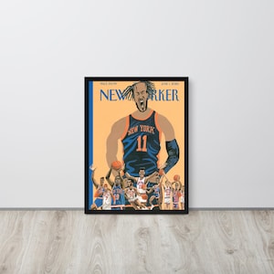 NY Knicks Poster - The New Yorker Magazine Cover Juni 2026 Framed 18"x24"