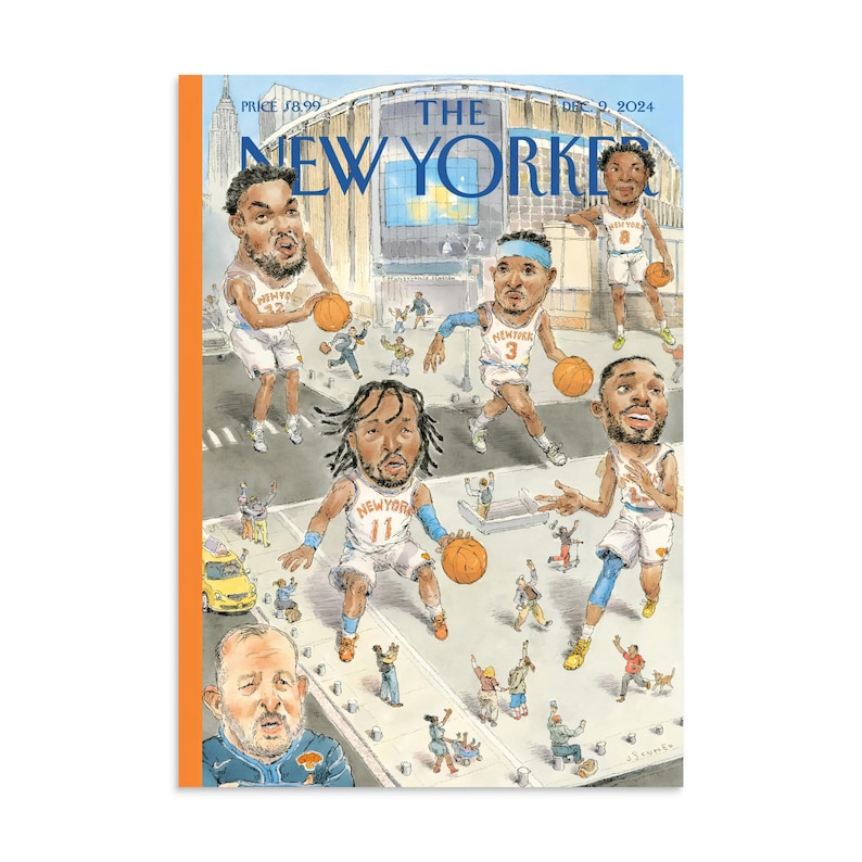 NY Knicks Poster - The New Yorker Magazine Cover December 2024