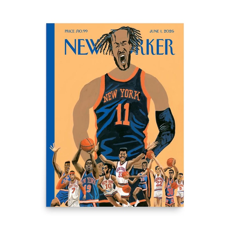 NY Knicks Poster - The New Yorker Magazine Cover June 2026