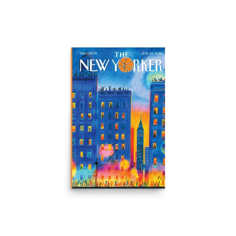 NY Knicks Poster - The New Yorker Magazine Cover June 22 2026