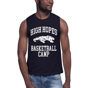 Mac High Hopes Basketball Camp - It's Always Sunny in Philadelphia Shirt - IASIP Navy Blue Tank Top Sleeveless Shirt