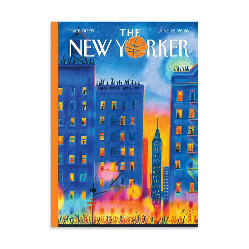 NY Knicks Poster - The New Yorker Magazine Cover June 22 2026