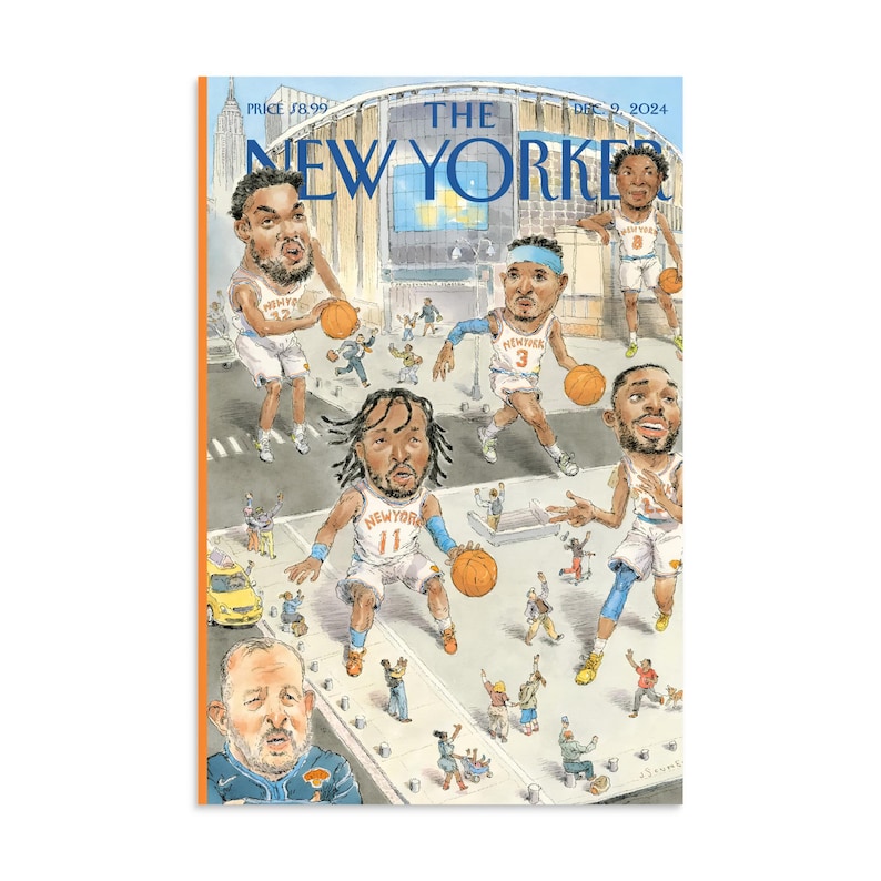 NY Knicks Poster - The New Yorker Magazine Cover December 2024