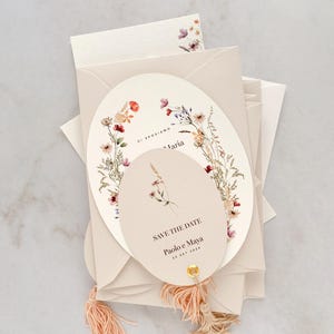 3,30 euro cad - Partecipazione di nozze romantica floreale - 50 pezzi