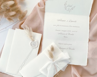 2,70 CAD invito partecipazione nozze in carta amalfi