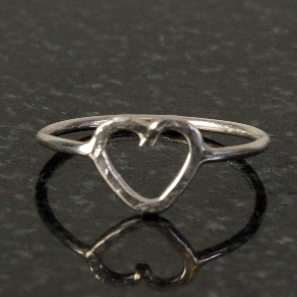 Silver Handmade Heart Ring made in uk Sizes available Valentine's Day gift!