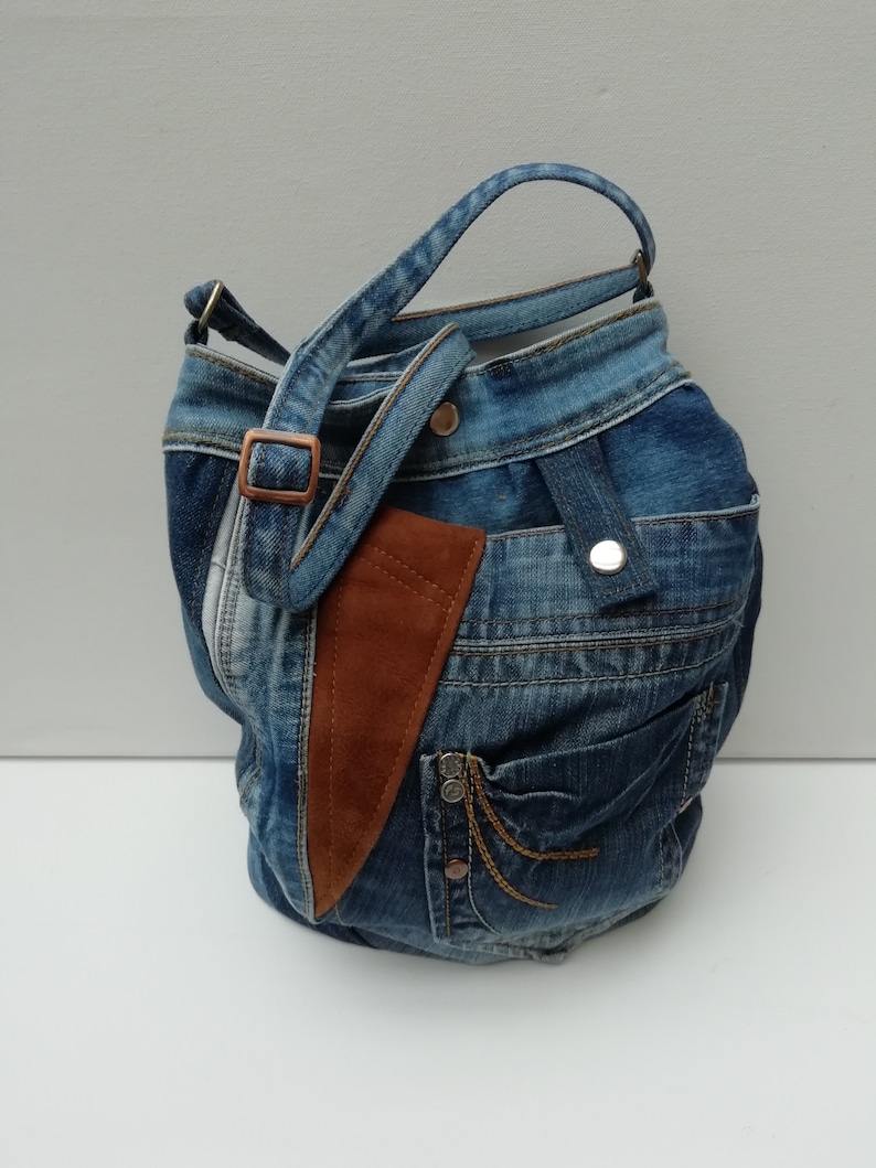 Jeans bag shoulder bag of old jeans upcycled jeanstasche | Etsy