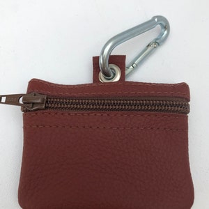 Schlüsseletui Leder Münztasche mit Karabiner Münzetui Bild 1