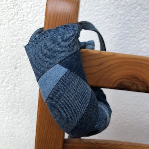 Door stopper, upcycled door pinch guard, jeans