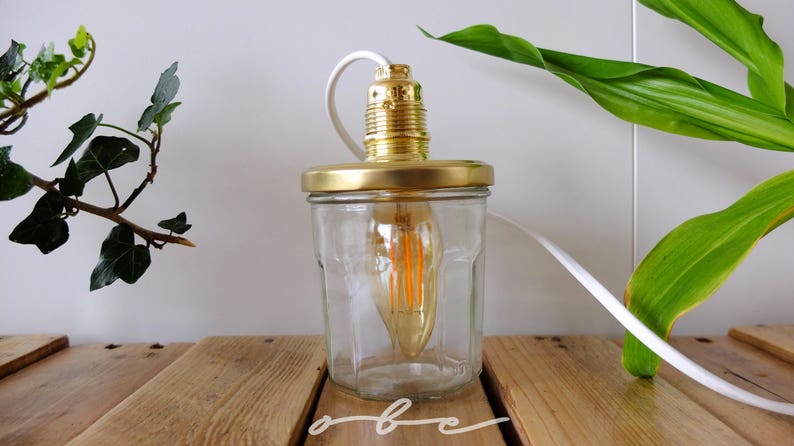 Lamp light bulb jar handmade Valentines Day gift