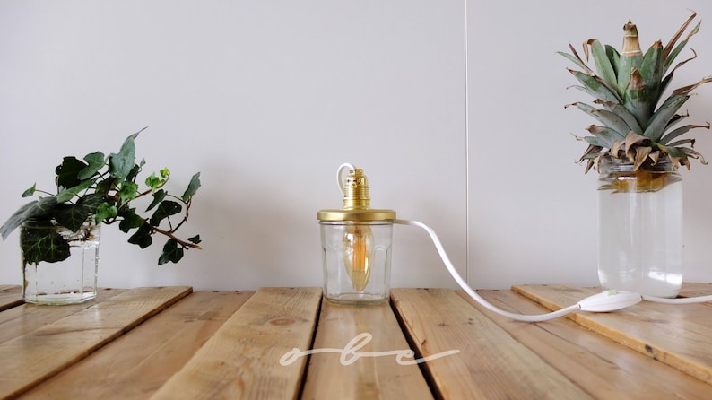 Lamp light bulb jar handmade Valentines Day gift